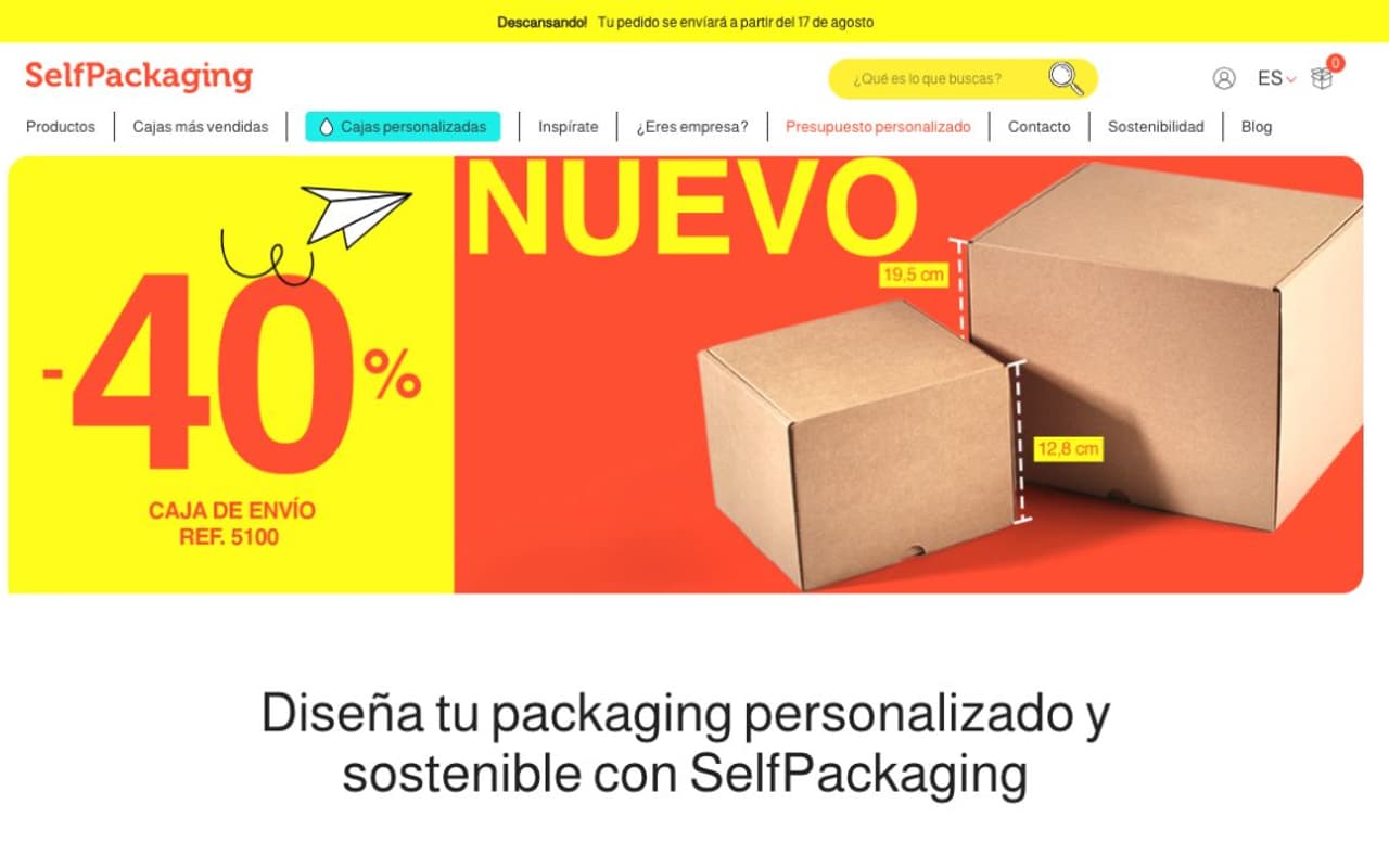 Portada limpia de la web oficial de SelfPackaging