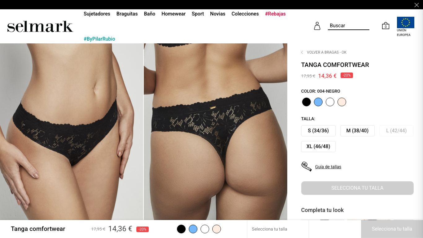 Tanga Comfortwear negro