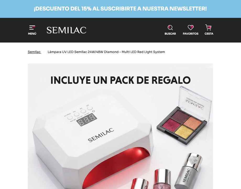 Lámpara UV LED Semilac 24W/48W Diamond Multi LED Red Light System