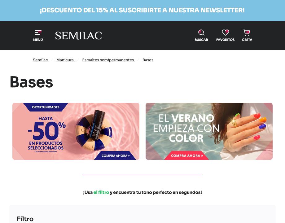 Bases semipermanentes Semilac