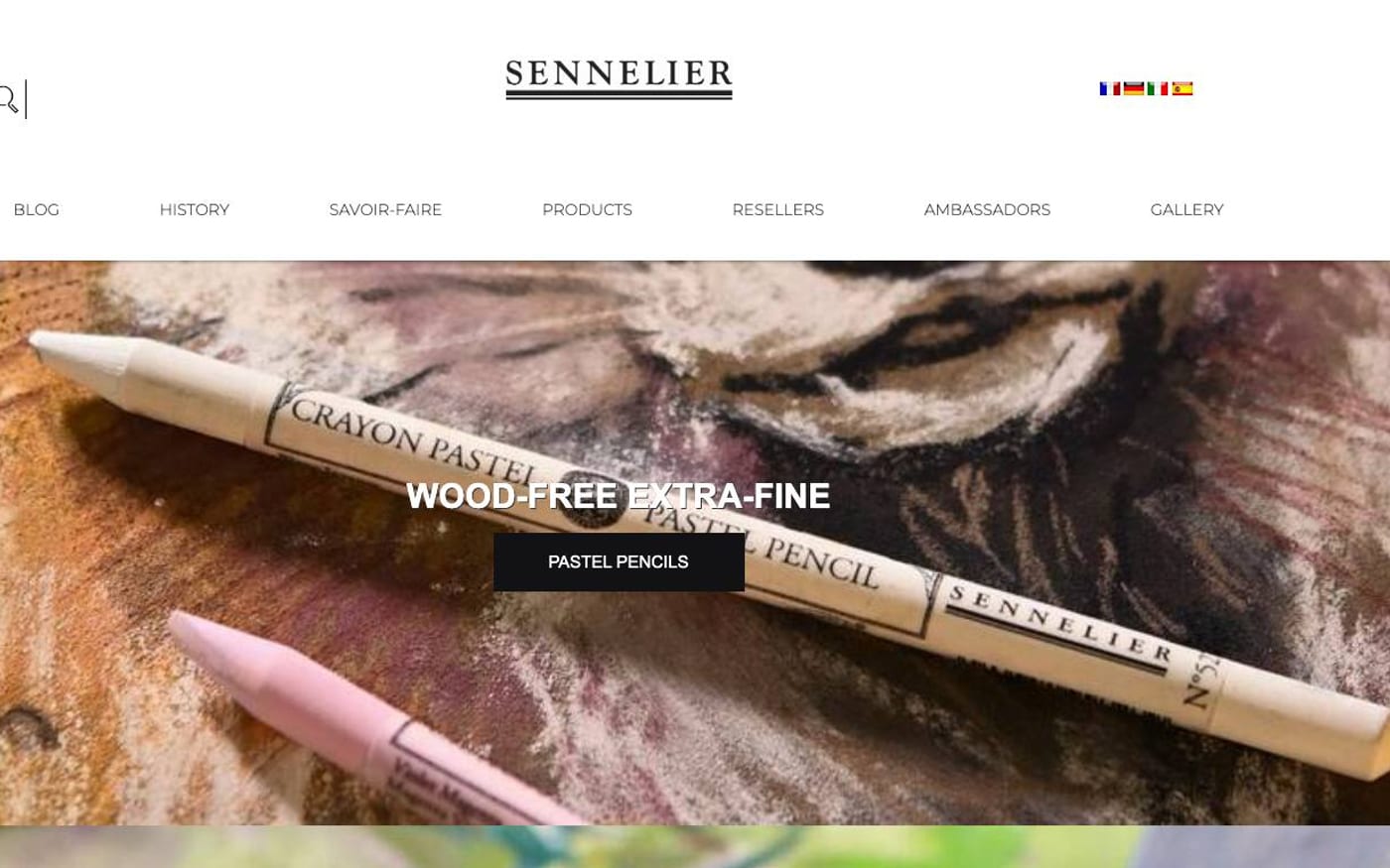 Captura limpia de la home oficial de Sennelier