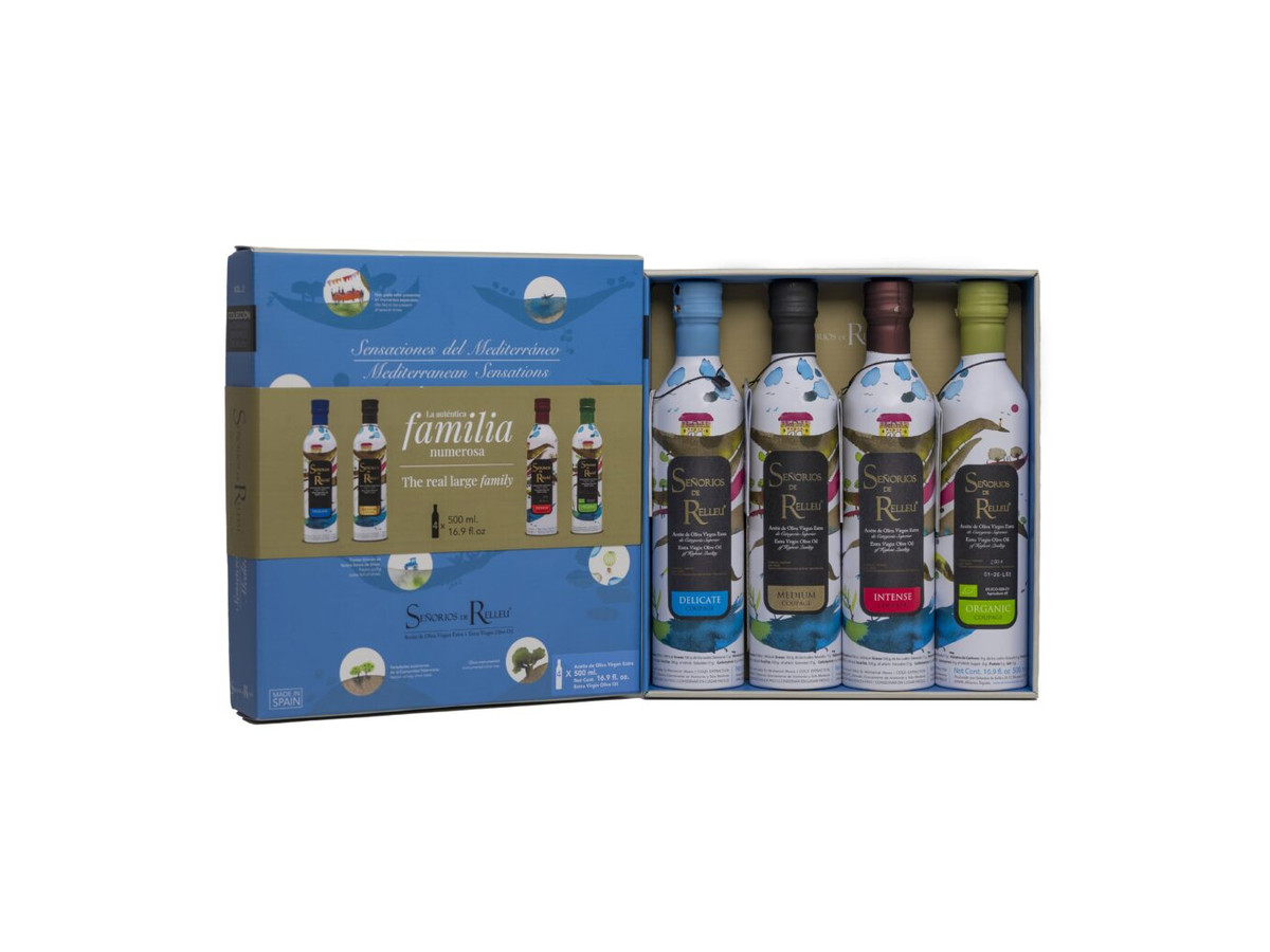 Aceite de Oliva Virgen Extra – Estuche Sensaciones Familia Numerosa (x4 botellas 500 ml)