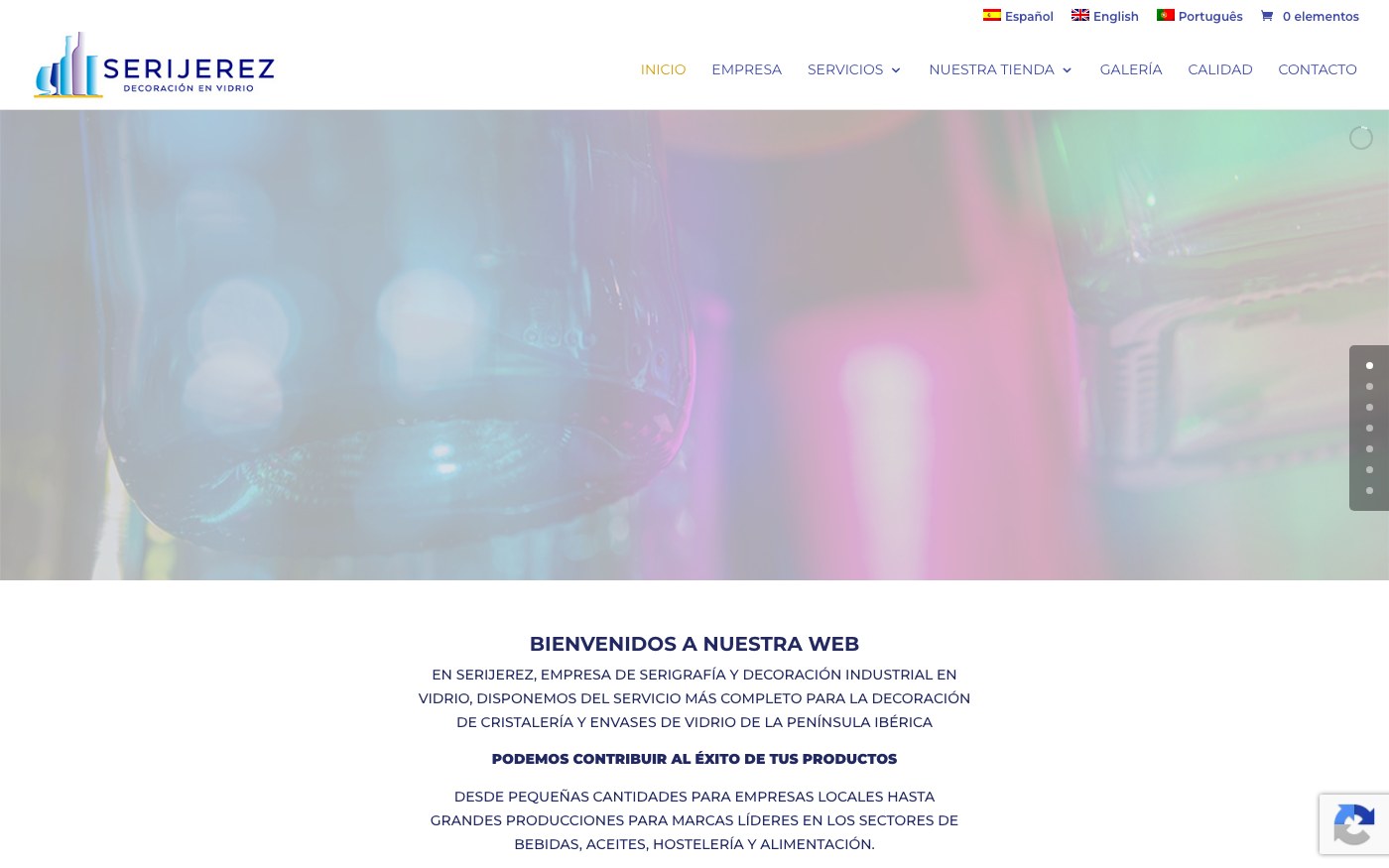 Captura de pantalla de la home de Serijerez