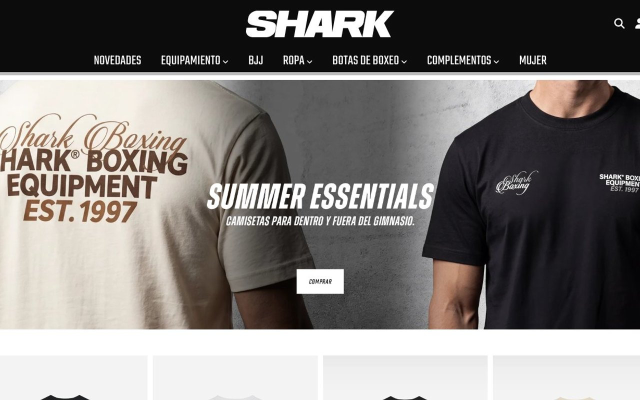 Captura de pantalla de la home de Shark Boxing