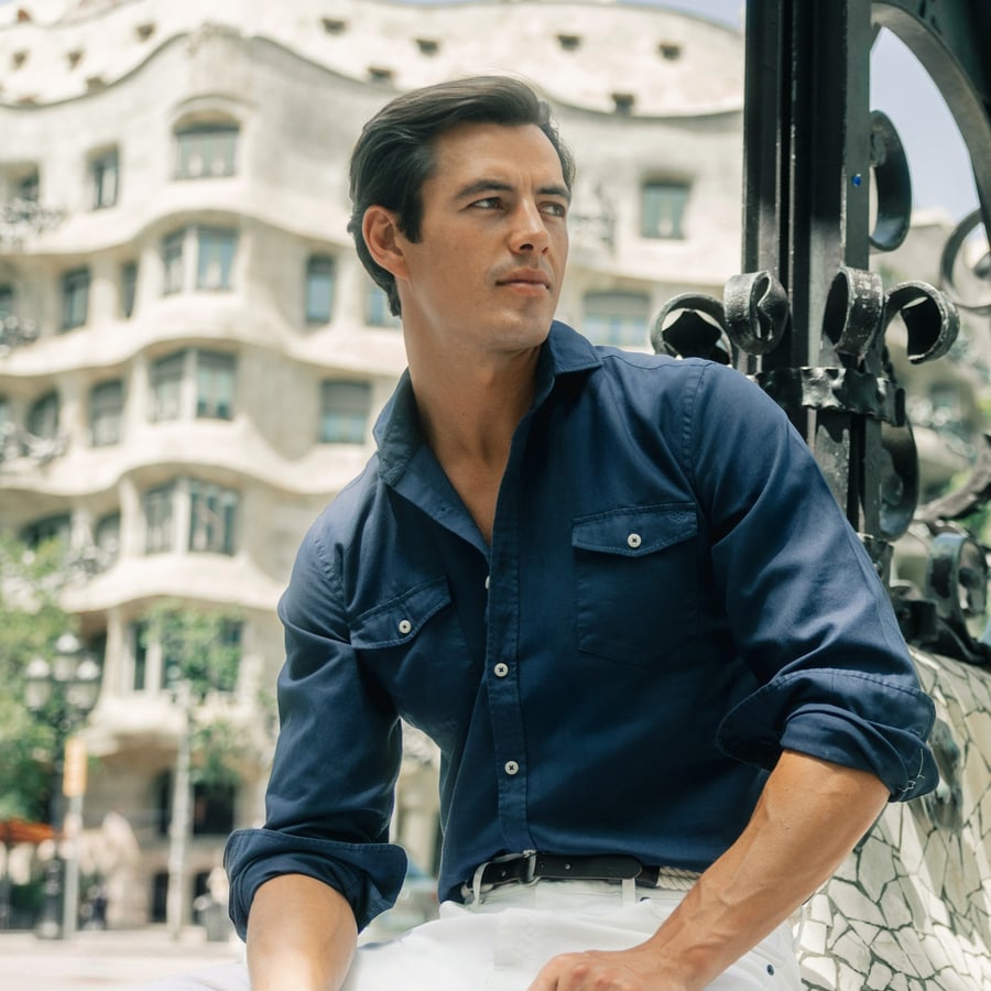 Shirt Sport Cruise Pockets Blue Navy