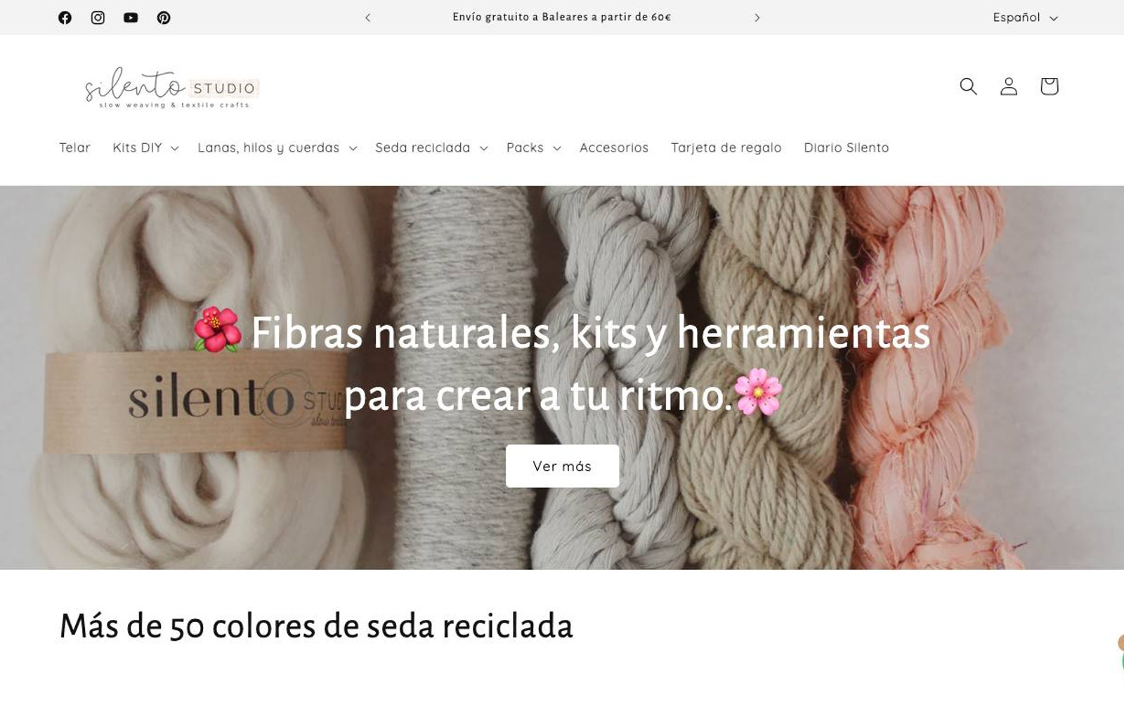 Captura limpia de la página de inicio de Silento Studio