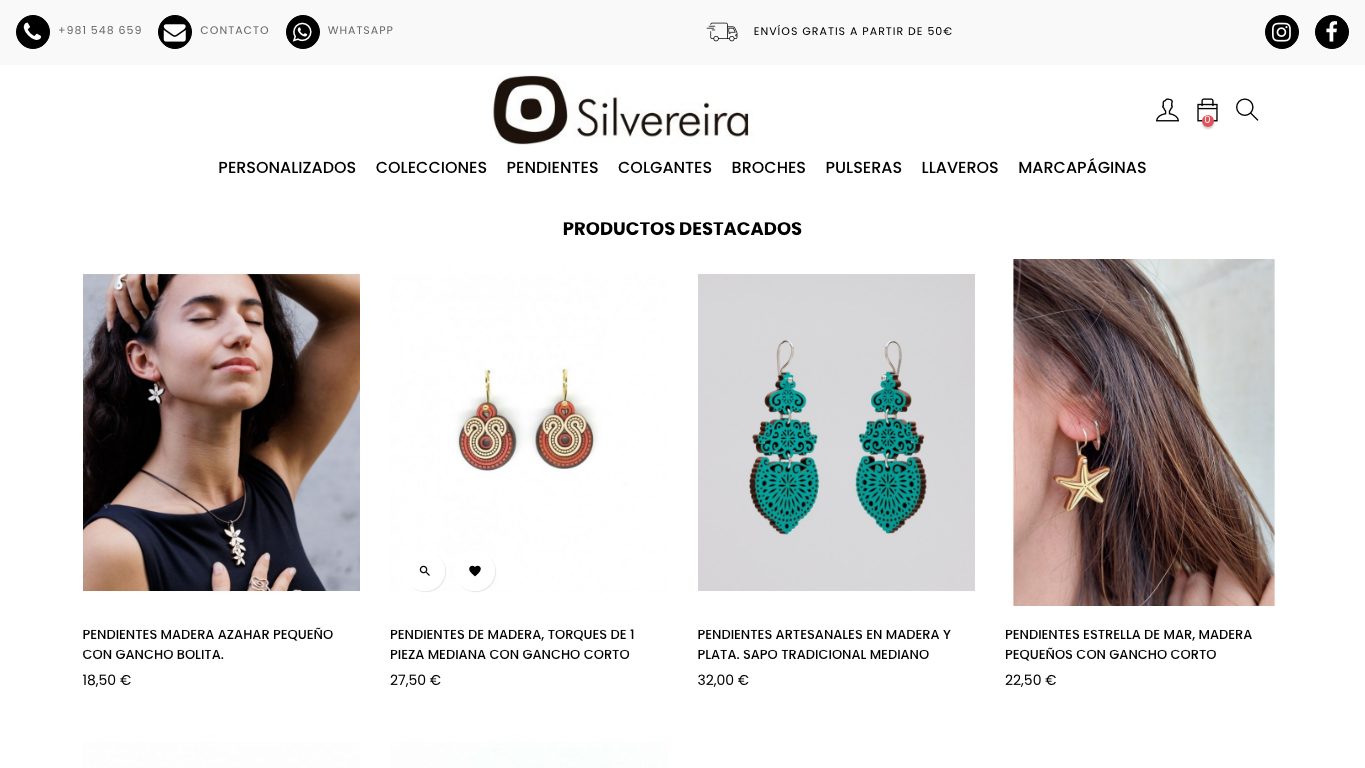 Captura real de la home de Silvereira