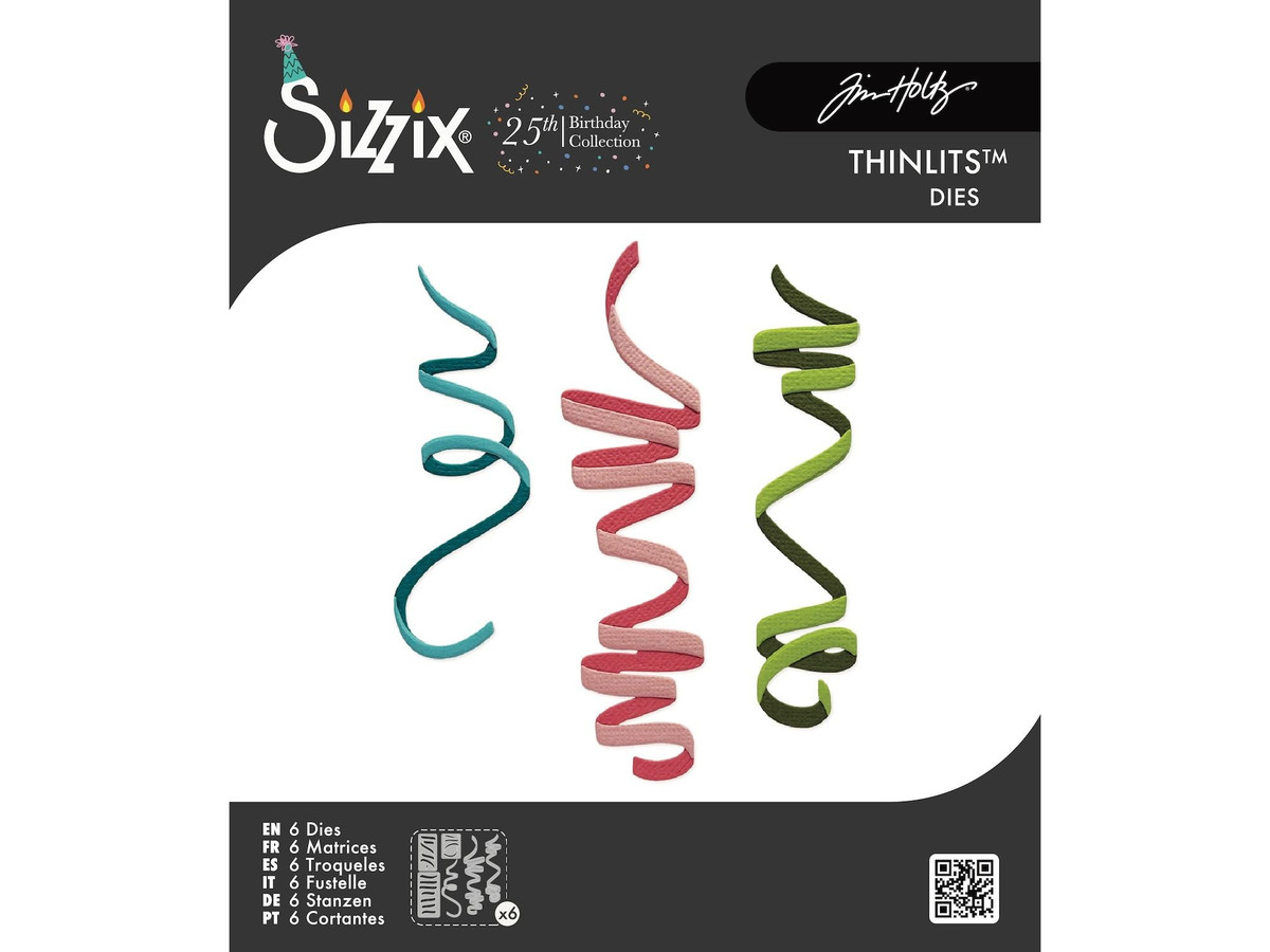 PREORDER Tim Holtz Sizzix Celebration Streamers Thinlits Die Set 667209