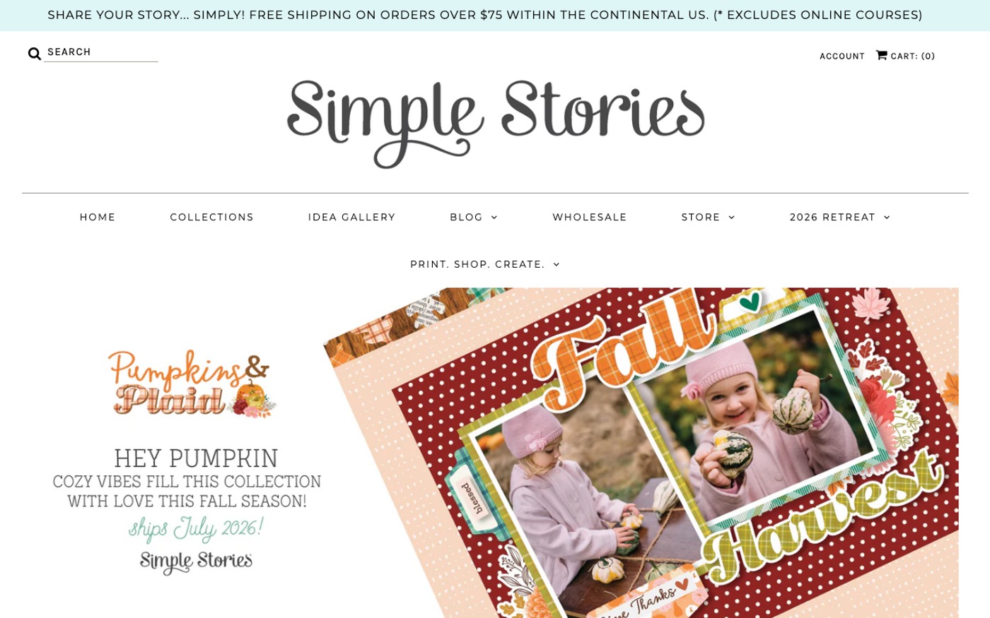 Captura limpia de la home oficial de Simple Stories