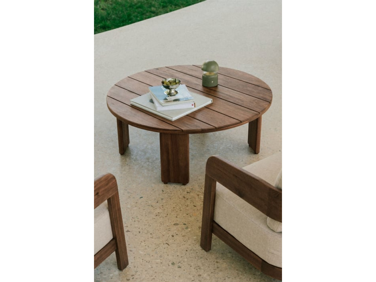 Mesa of centro for jardín ovalada 100x80 cm en madera of acacia Uleno