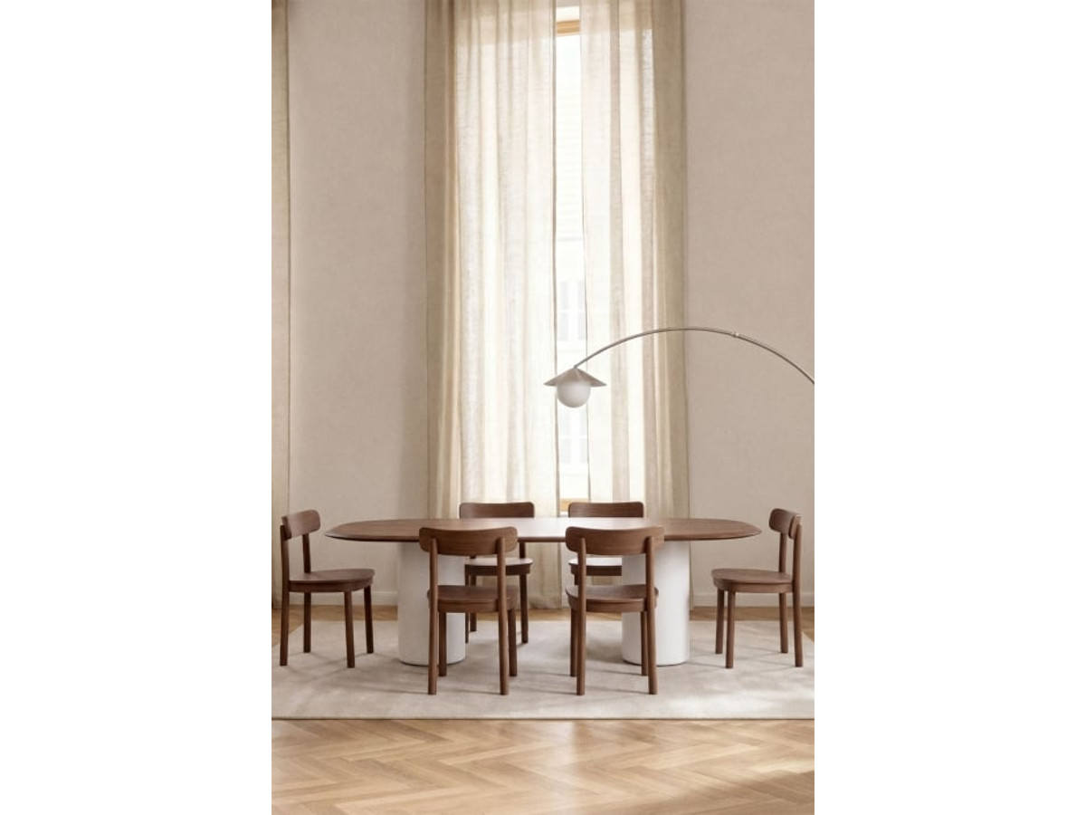 Mesa of comedor ovalada en MDF and cemento Lysander
