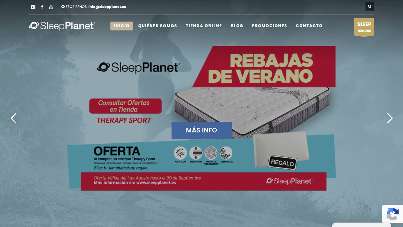Captura de pantalla de la home de Sleep Planet