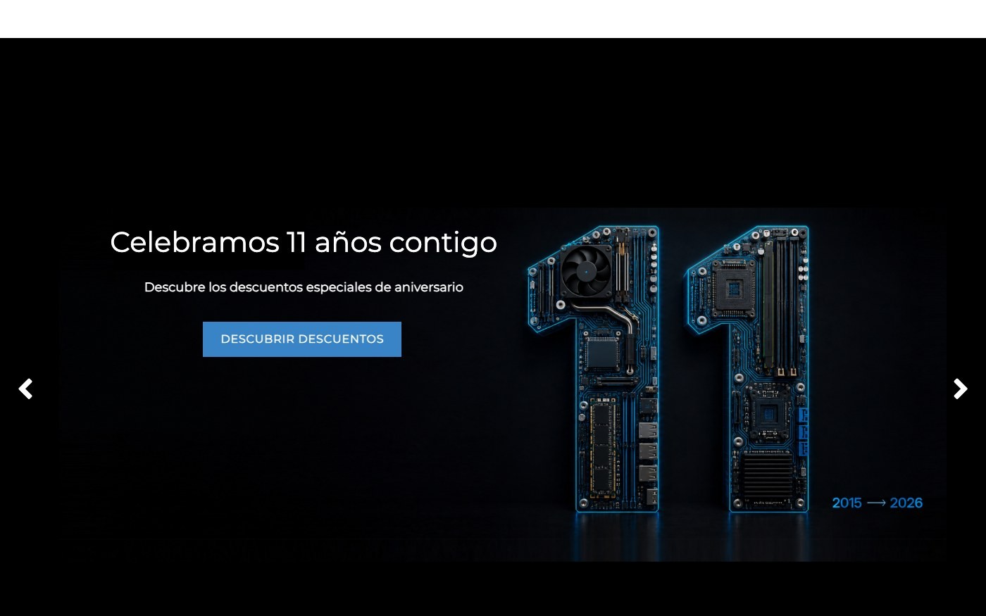 Captura de pantalla de la home de Slimbook