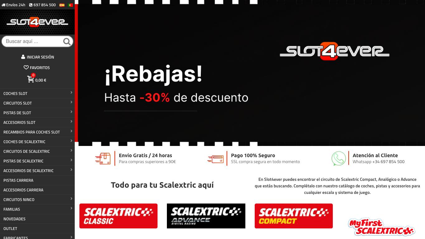 Captura limpia de la home oficial de Slot4ever