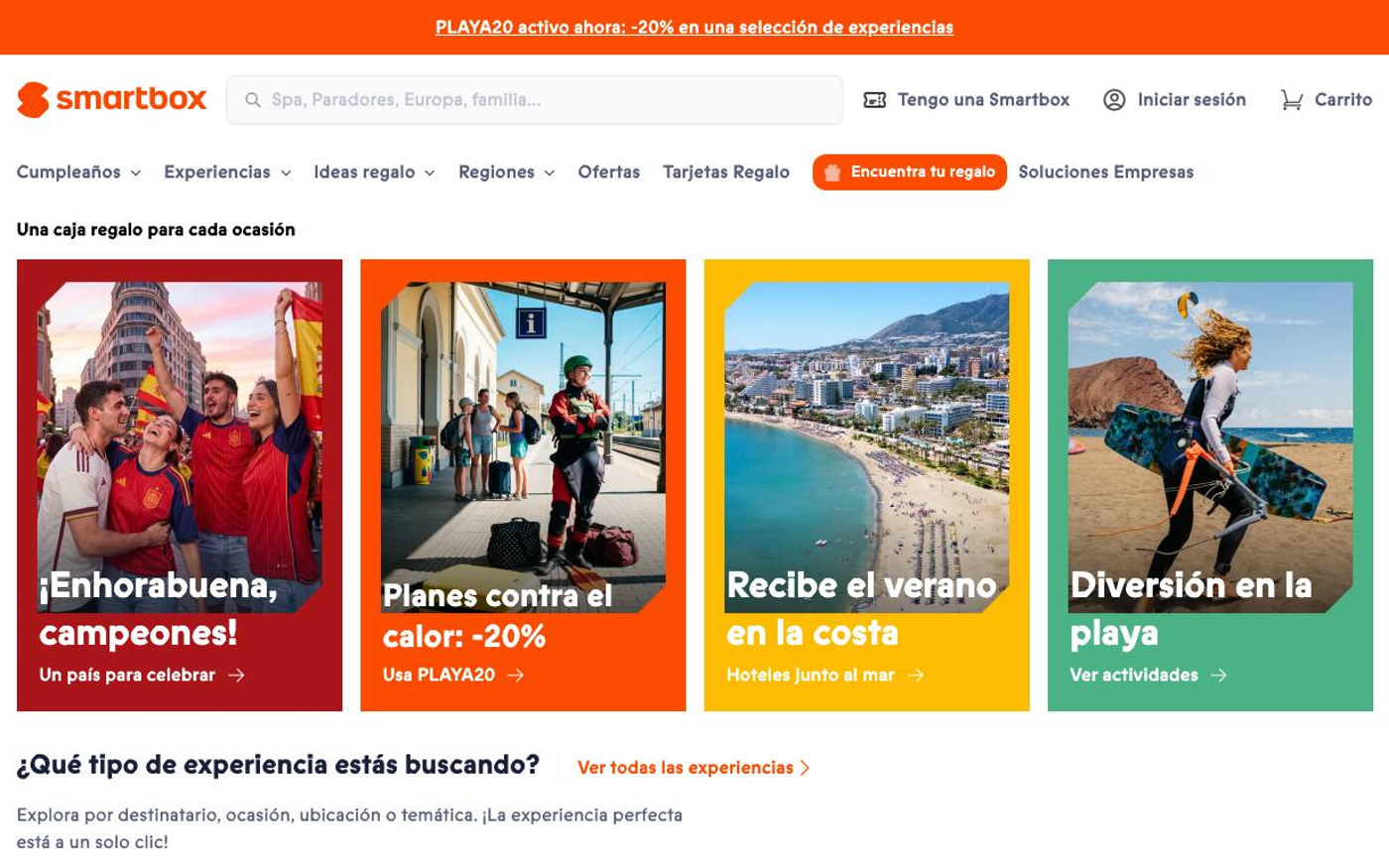 Captura limpia de la home oficial de Smartbox