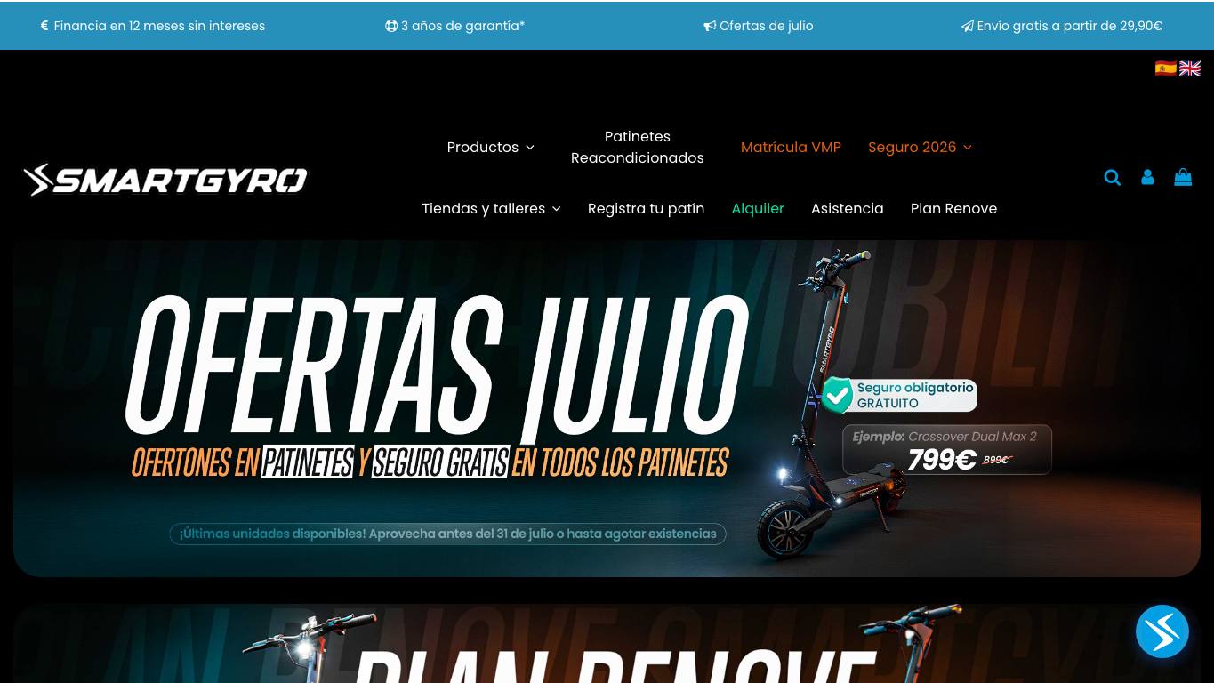 Captura limpia de la home oficial de SmartGyro