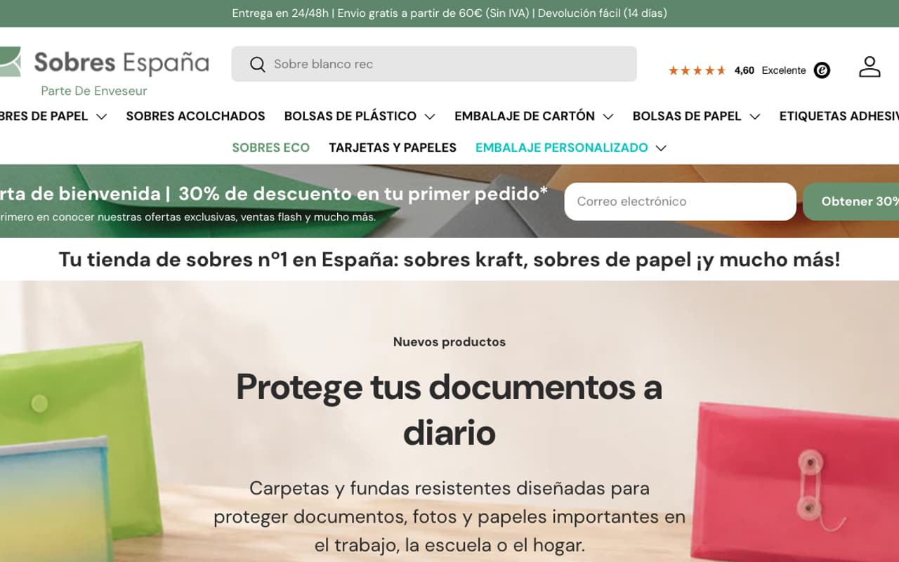 Portada limpia de la web oficial de Sobres.es