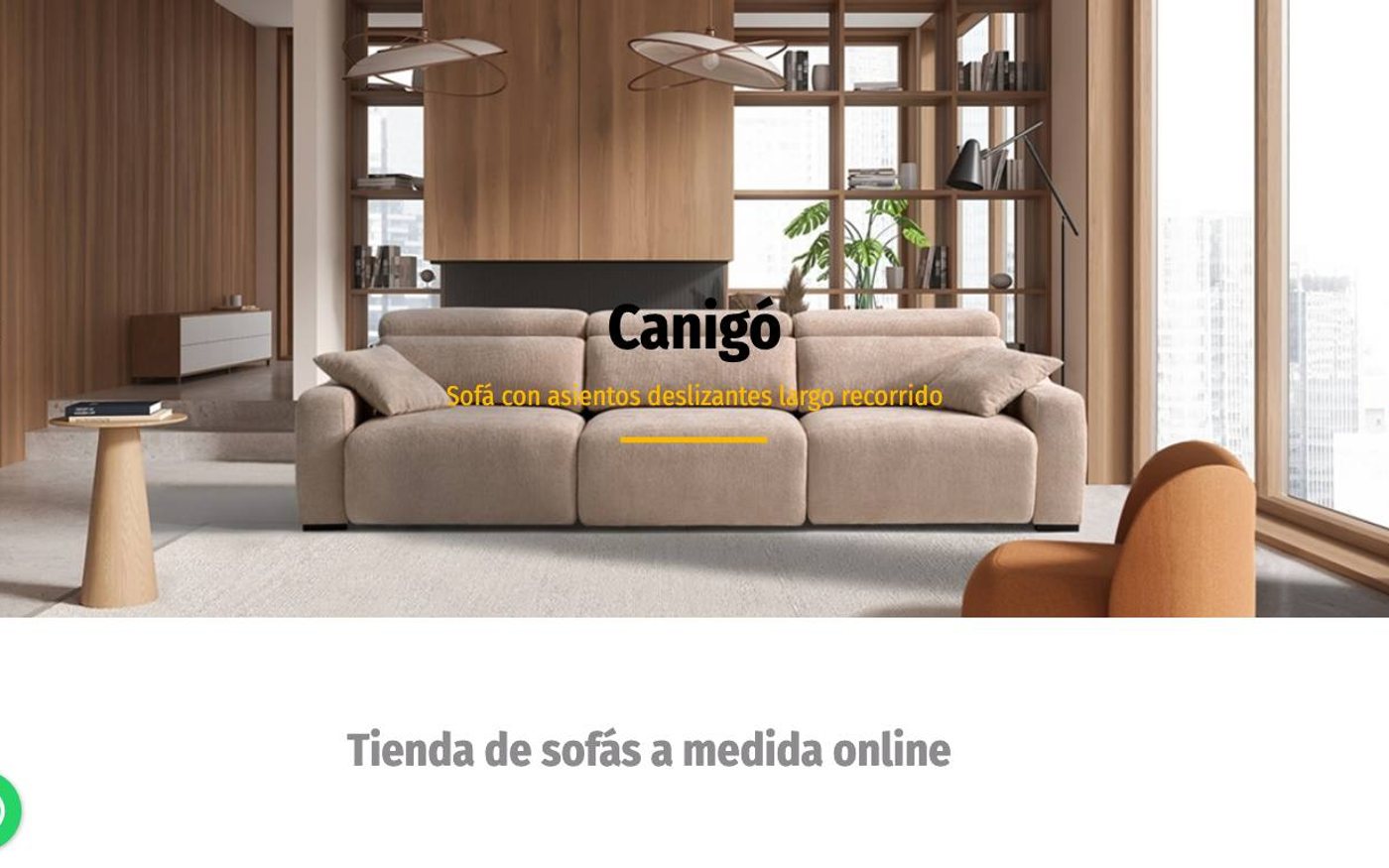 Captura de pantalla de la home de SofaNatur