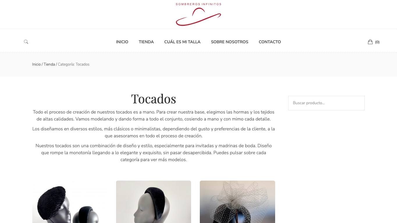 Captura limpia de la home oficial de Sombreros Infinitos
