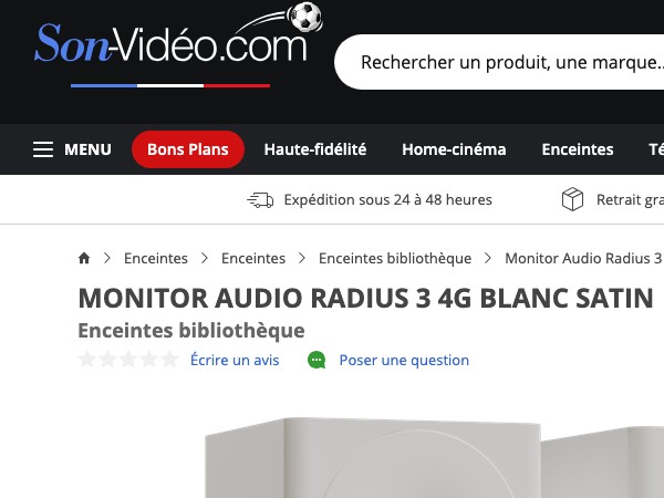 MONITOR AUDIO RADIUS 3 4G BLANC SATIN Enceintes bibliothèque