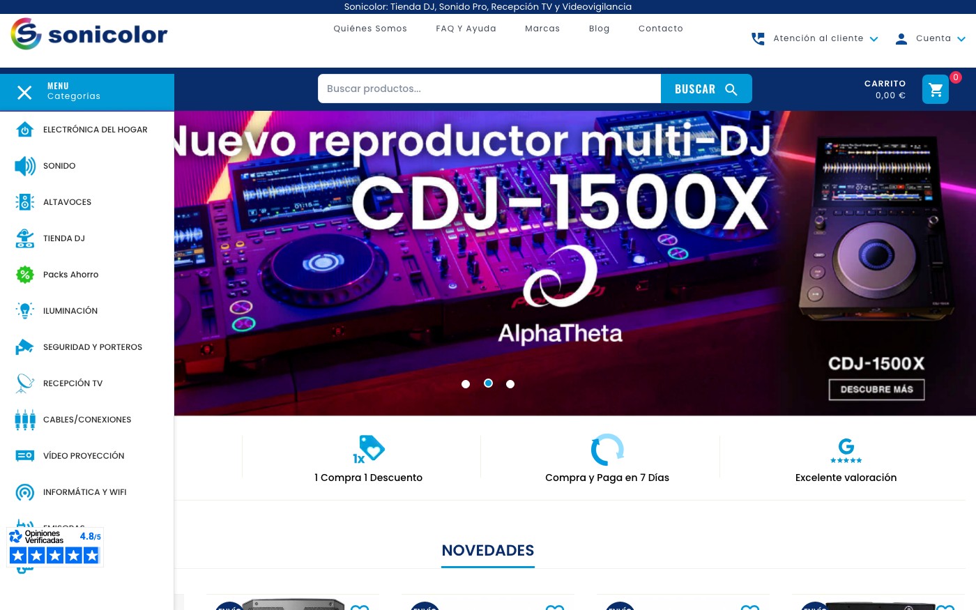 Captura limpia de la home oficial de Sonicolor