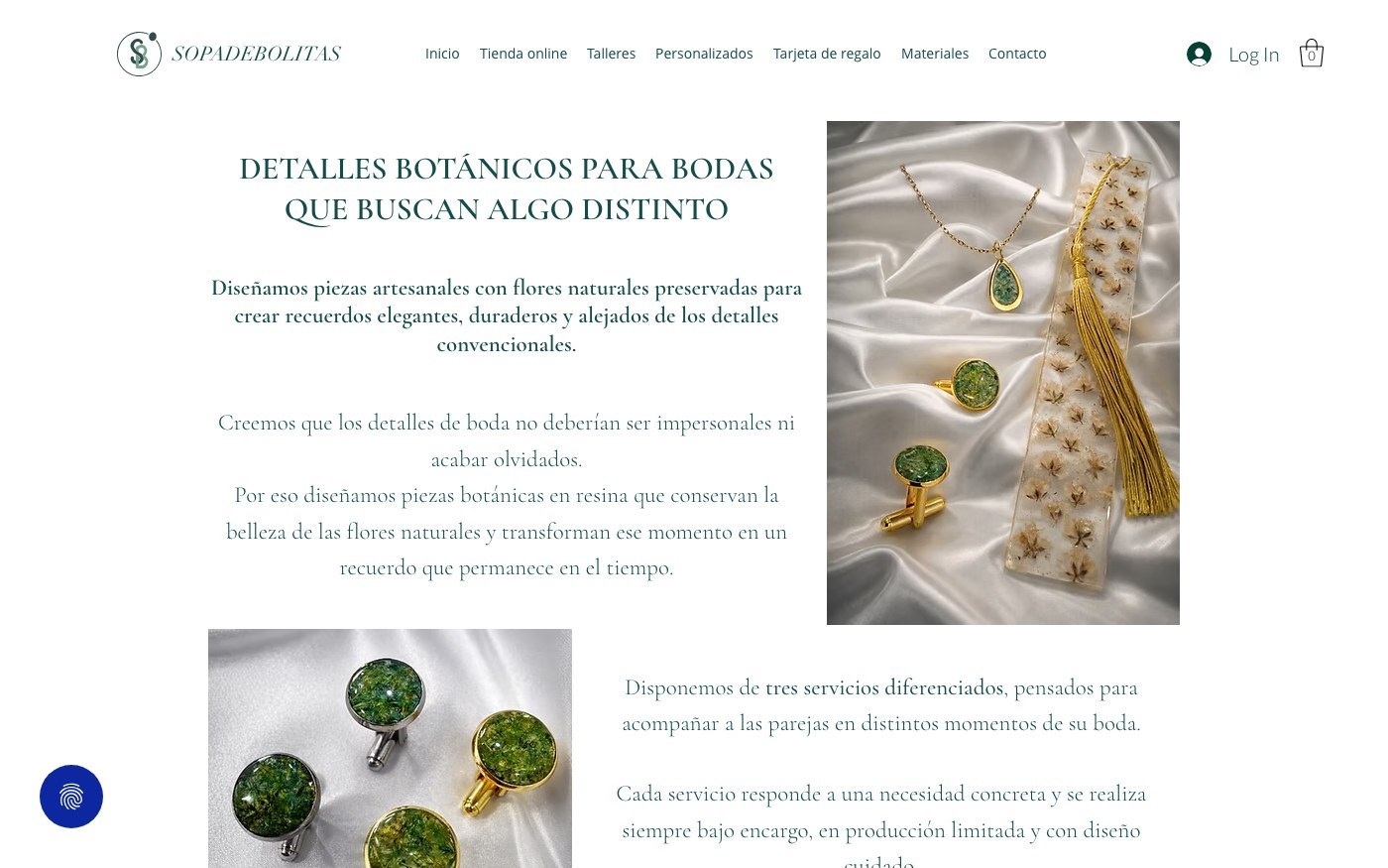 Captura de pantalla de la home de Sopa de Bolitas
