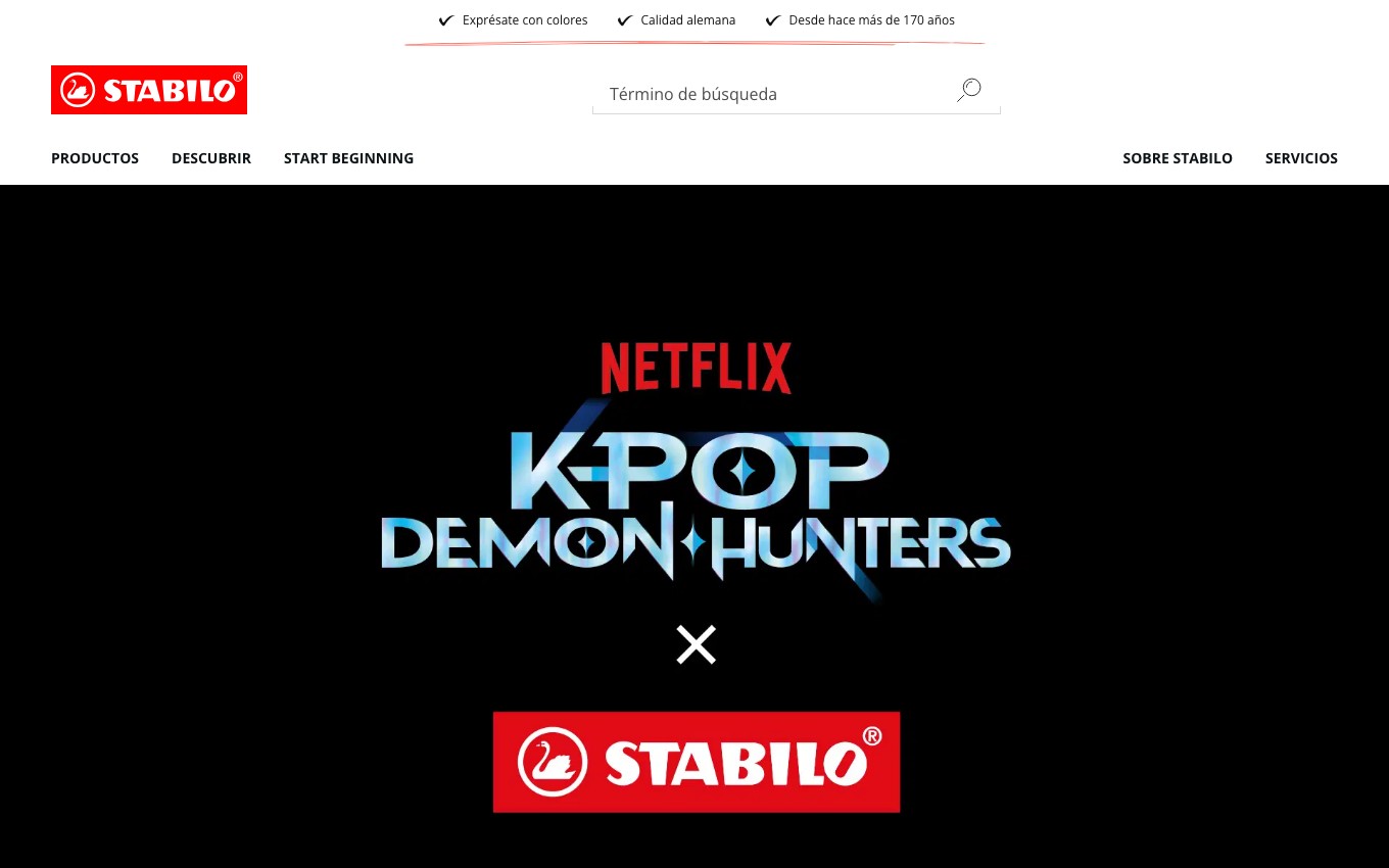 Captura limpia de la página oficial de STABILO