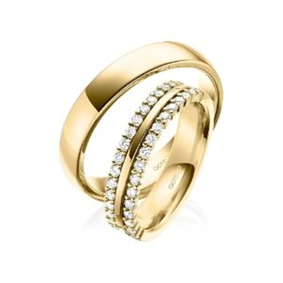 Alianzas de boda con diamantes