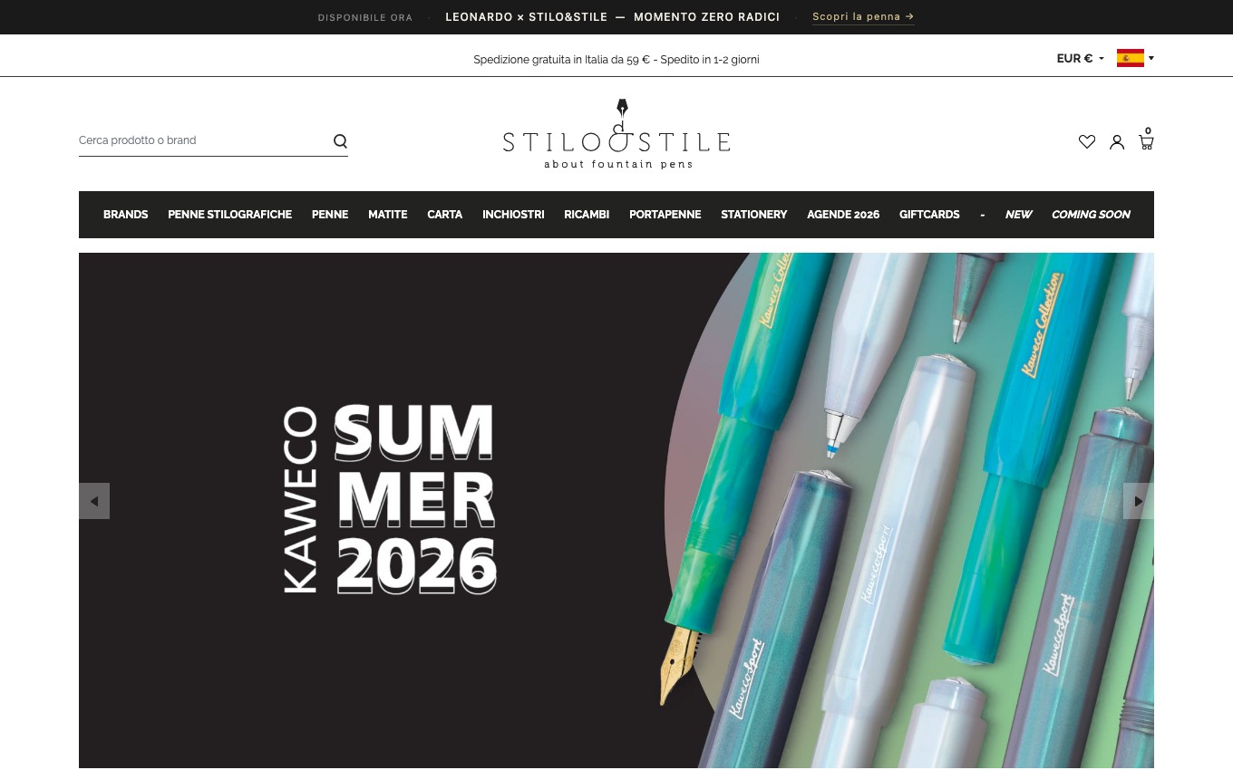 Captura de pantalla de la home de Stilo&Stile