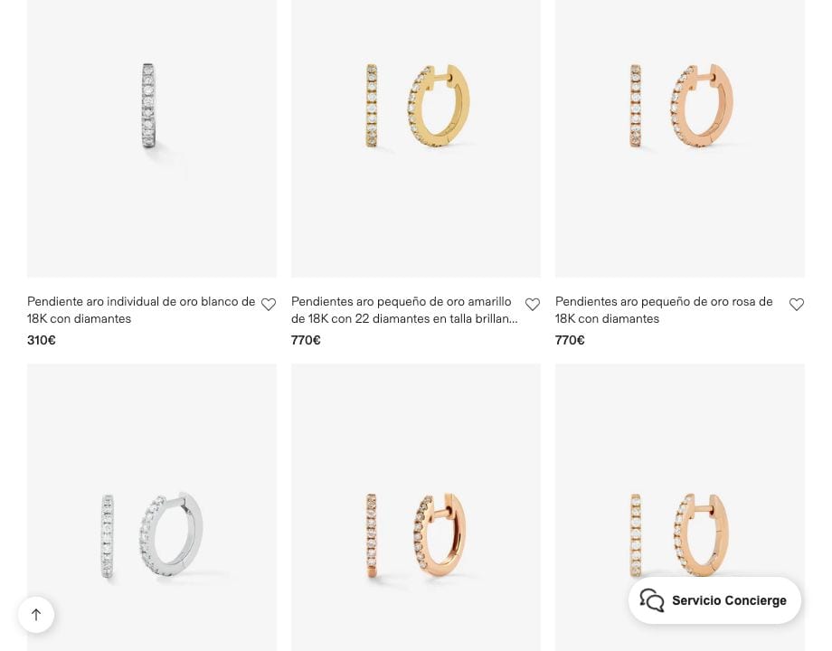 Pendientes con diamantes