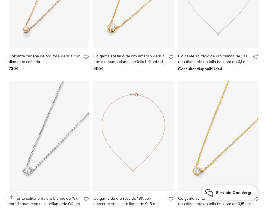Collares de oro