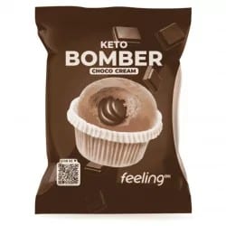 FeelingOK Keto Bomber - Magdalena cetogénica con crema de chocolate 50 g
