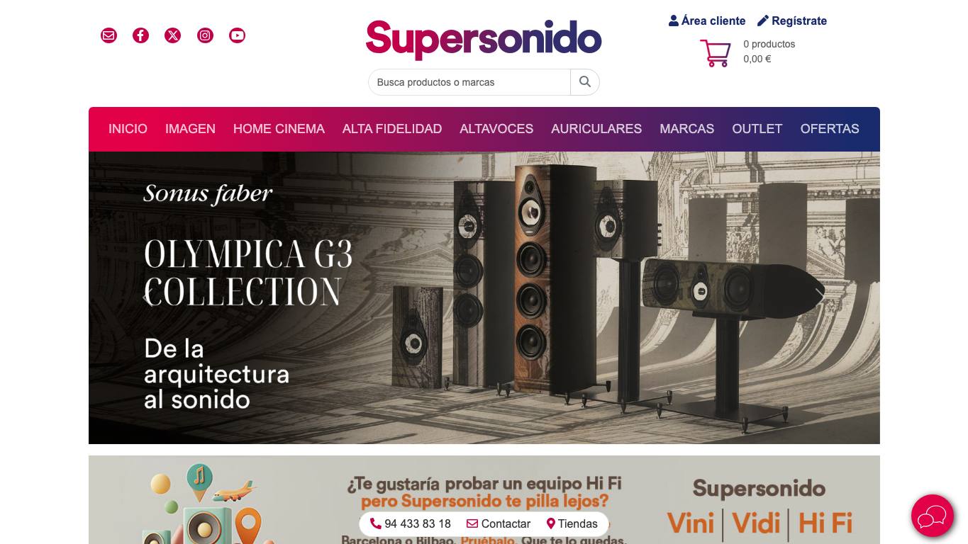 Captura limpia de la home oficial de Supersonido