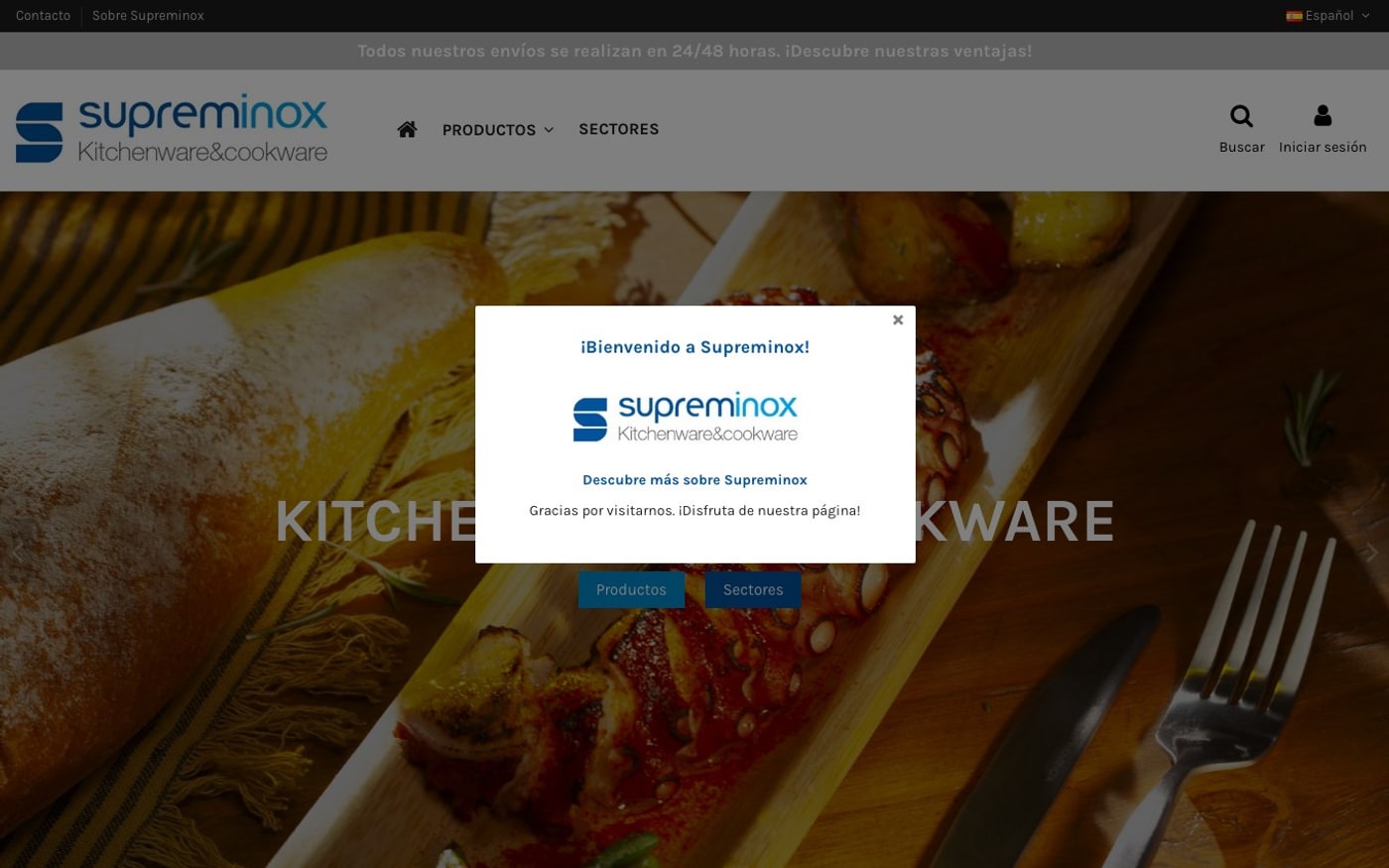 Captura limpia de la home oficial de Supreminox