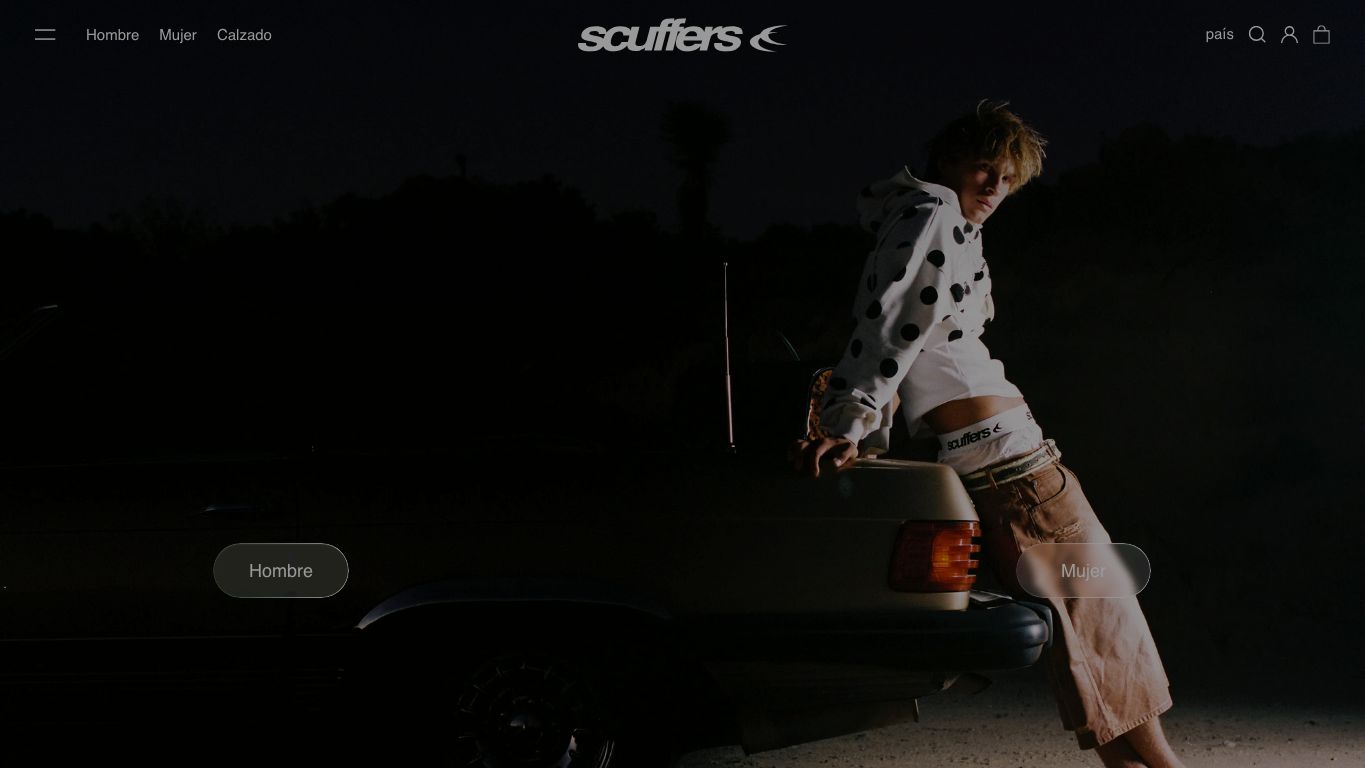 Captura real de la home de Scuffers