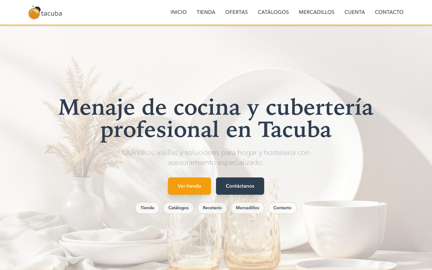 Captura limpia de la home oficial de Tacuba