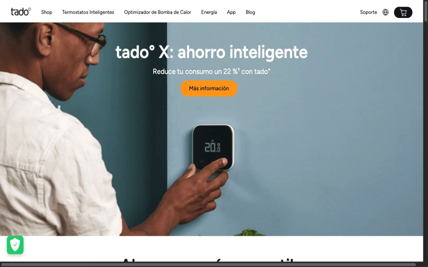 Captura de pantalla de la home de tado°
