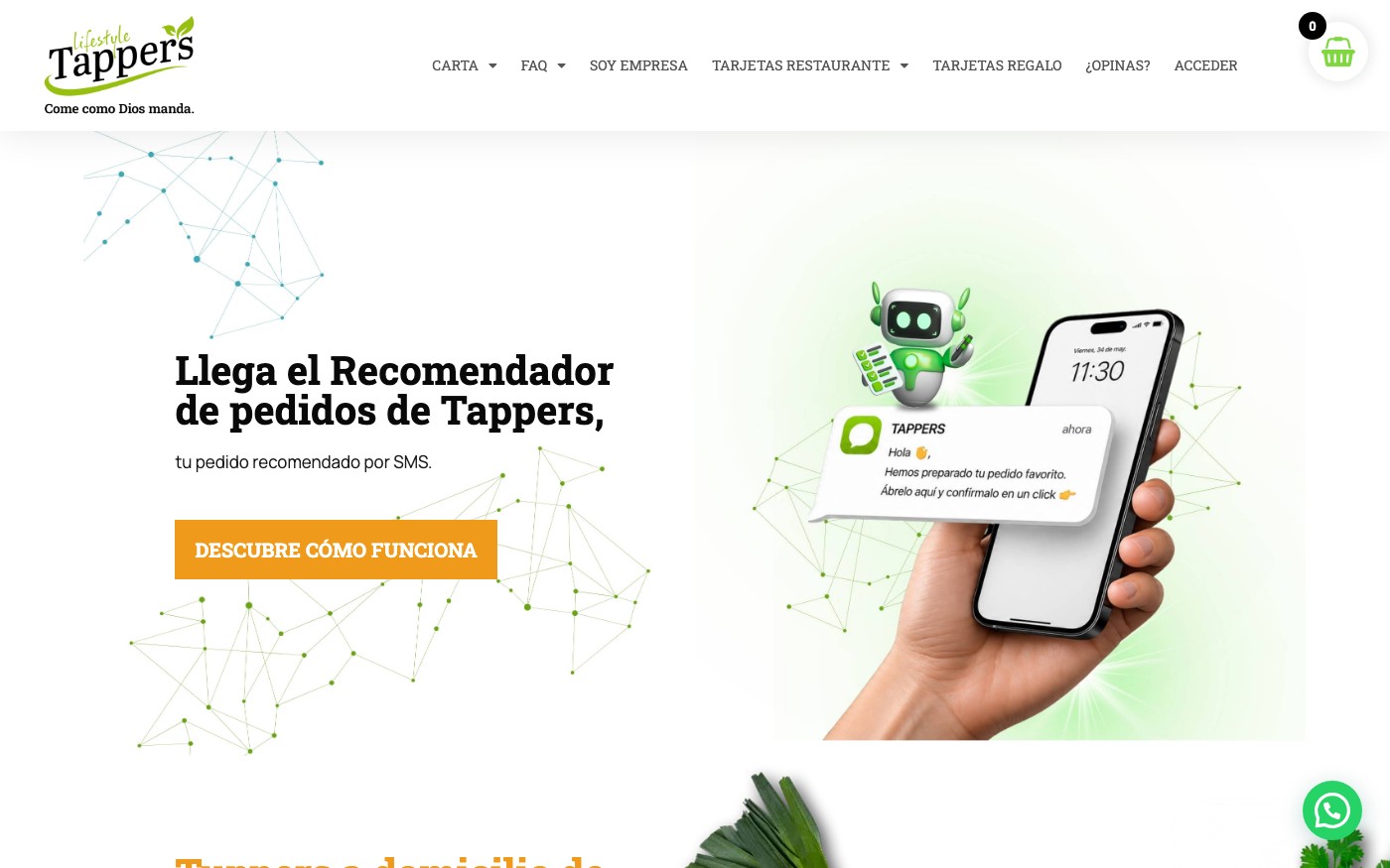 Captura limpia de la home oficial de Tappers
