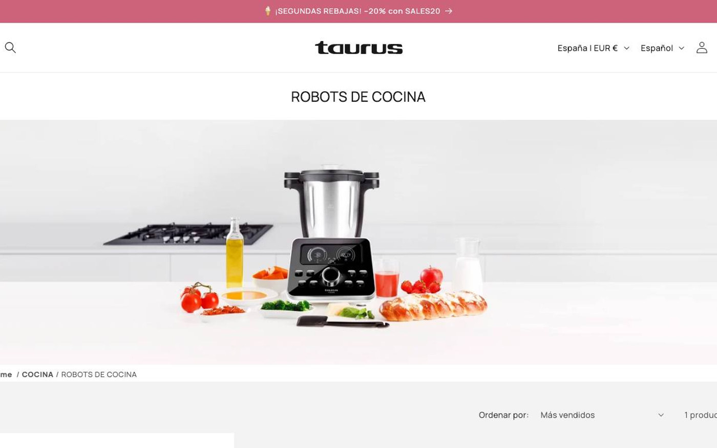 Captura limpia de la home oficial de Taurus