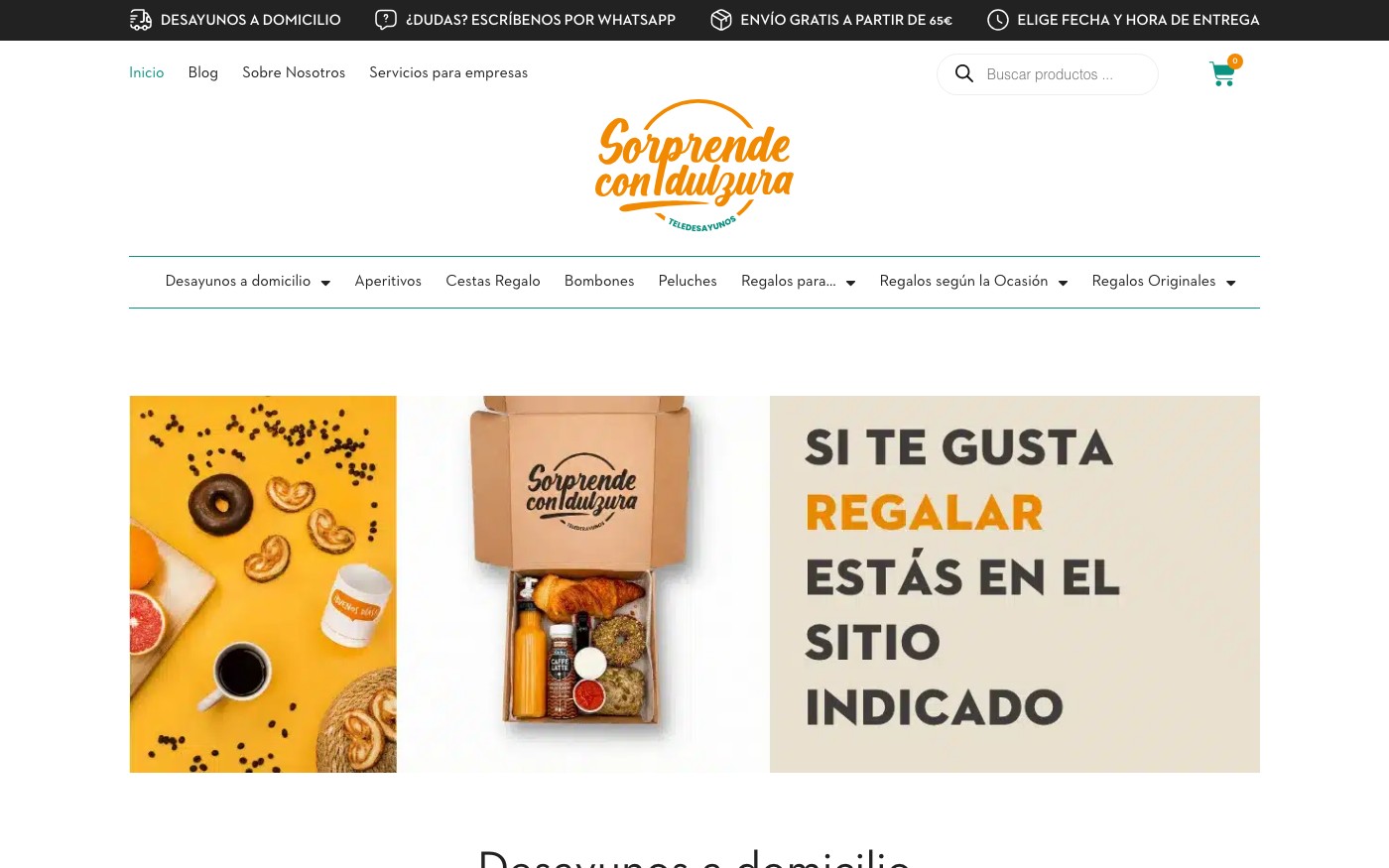 Captura de pantalla de la home de Teledesayunos