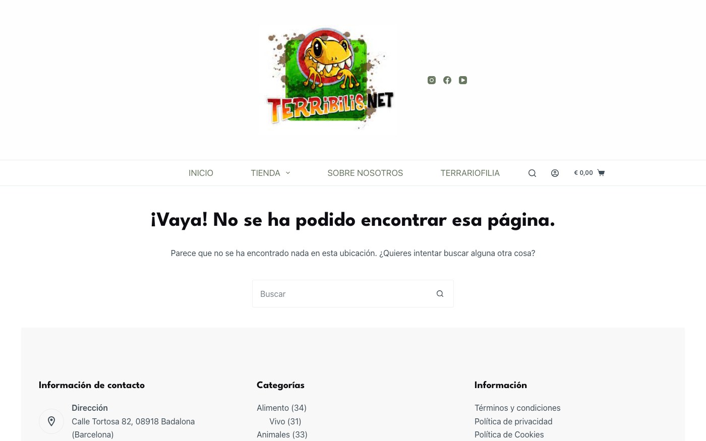 ¡Vaya! No se ha podido encontrar that página.