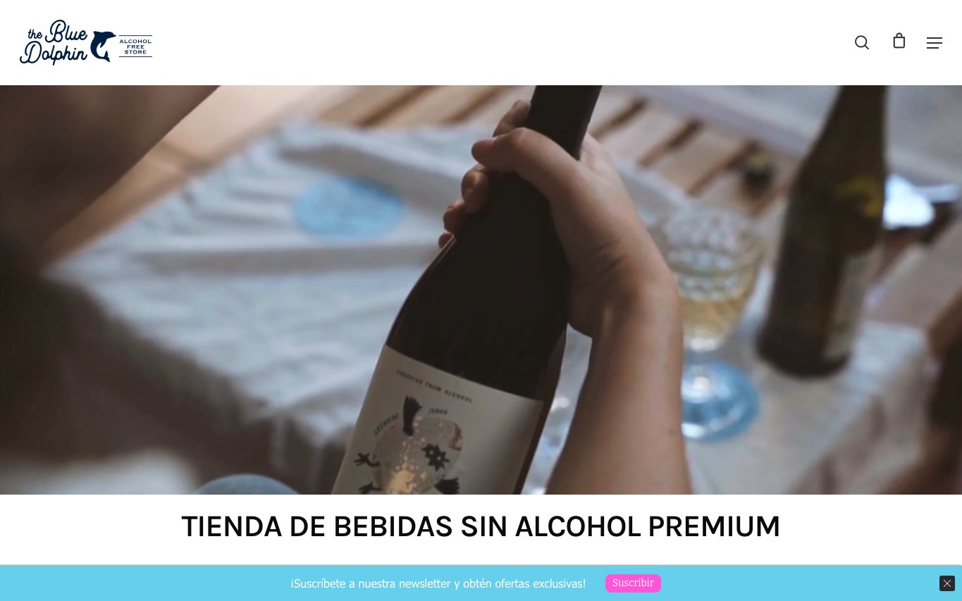 Captura de pantalla de la home de The Blue Dolphin Store