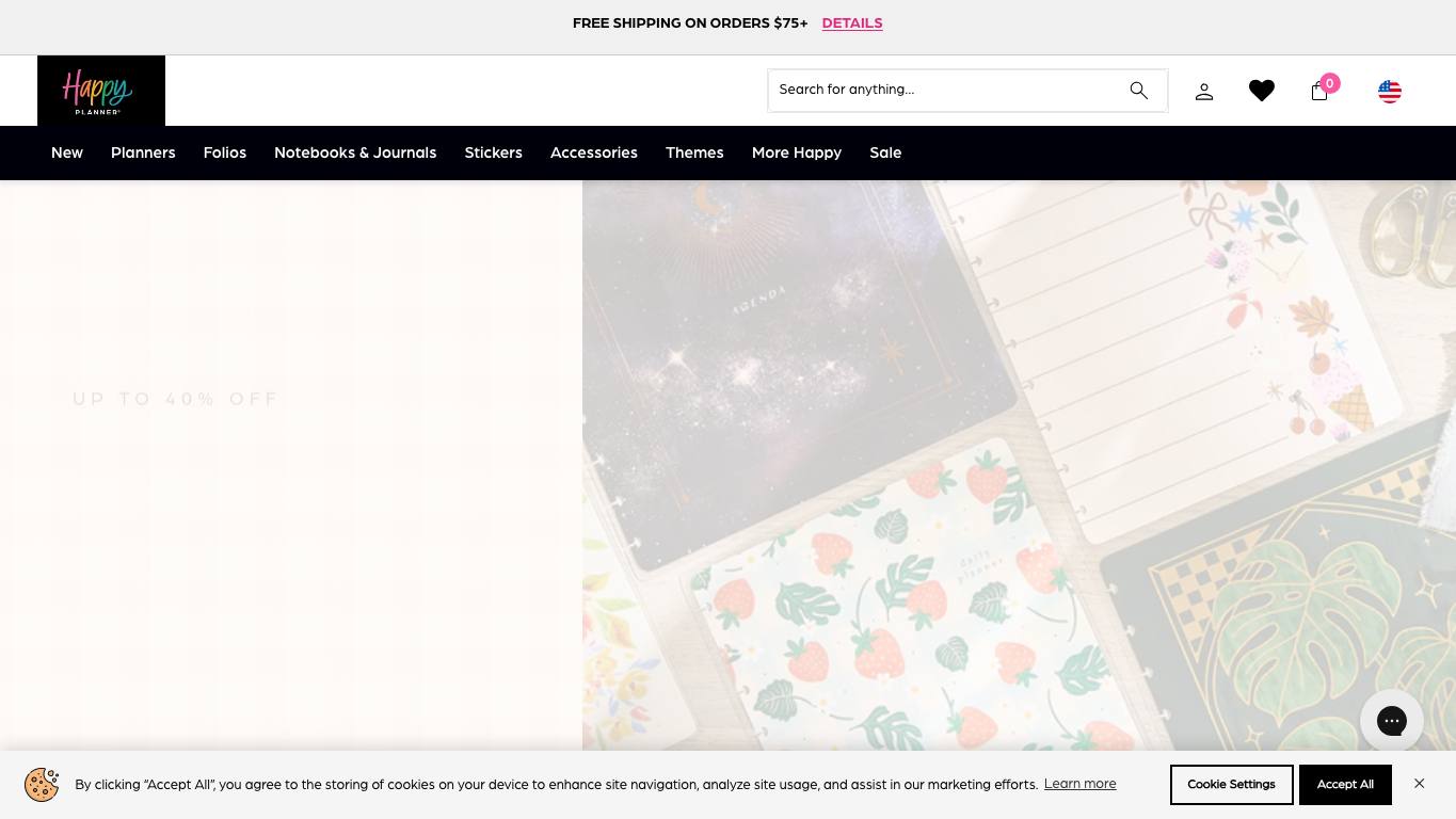 Captura limpia de la página oficial de The Happy Planner