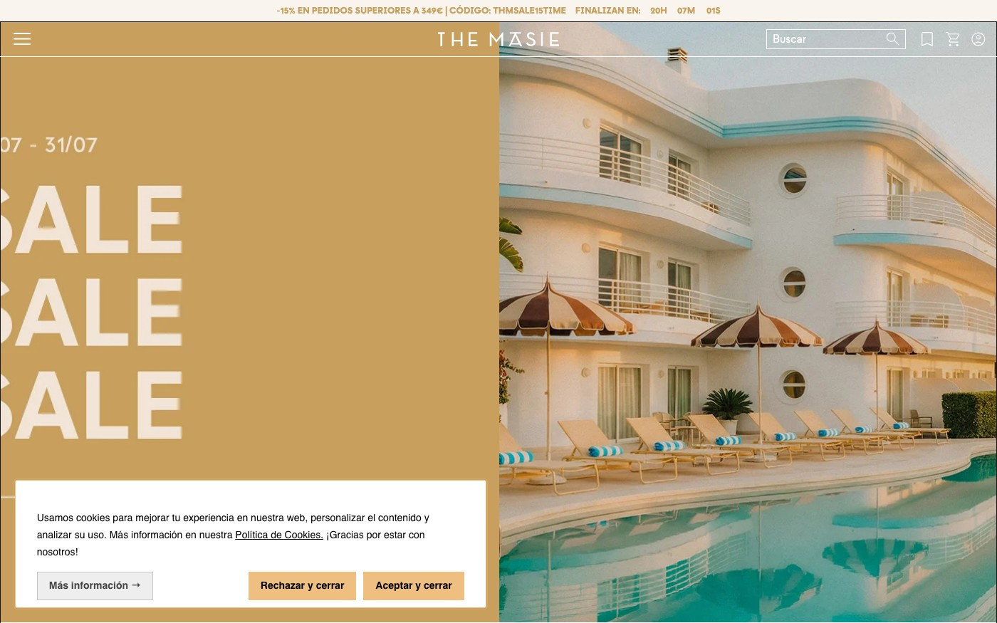 Captura limpia de la home oficial de The Masie