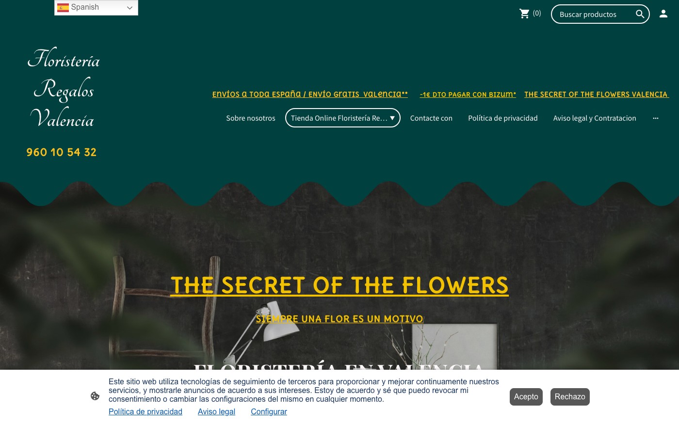 Captura limpia de la home oficial de The Secret of the Flowers