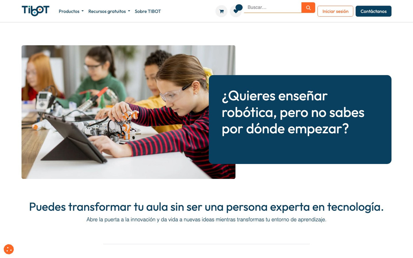 Captura limpia de la home oficial de TiBot