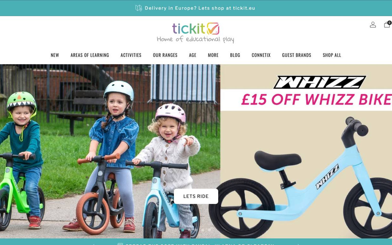 Captura limpia de la página de inicio de TickiT