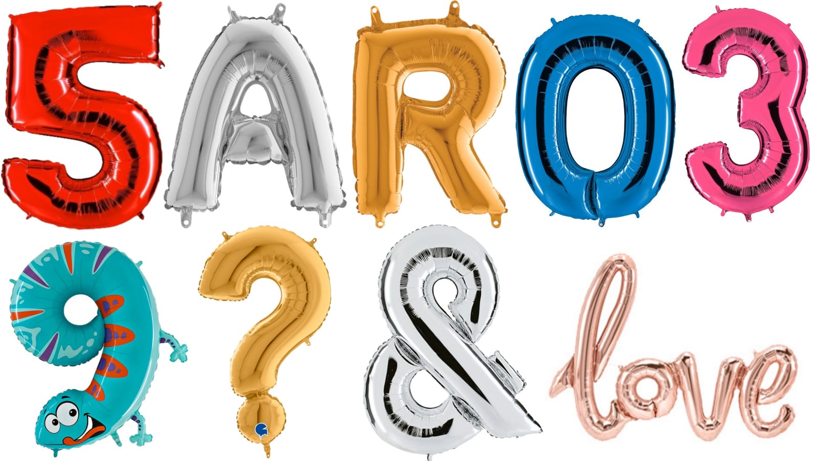 Globos de letras y números