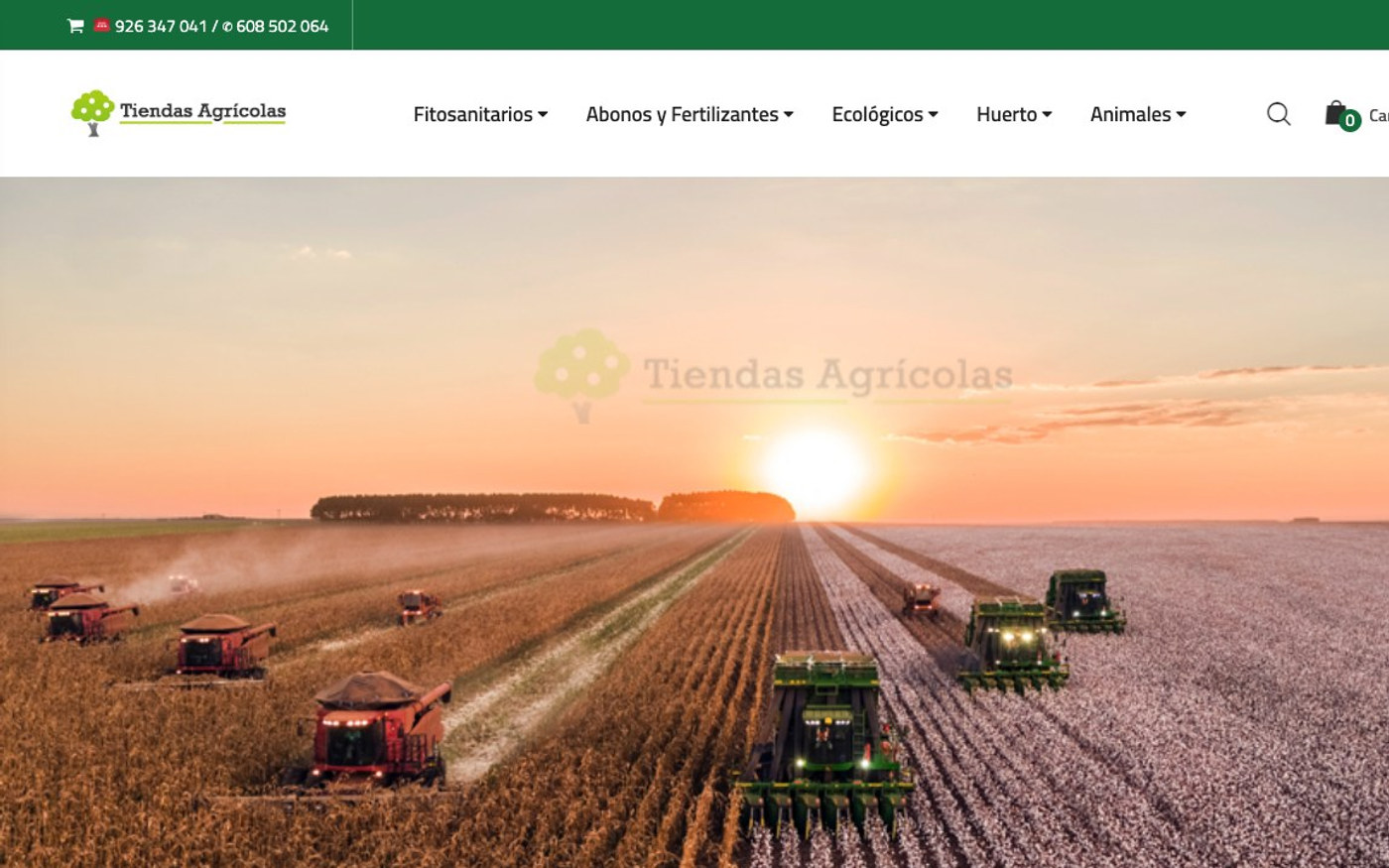 Captura limpia de la home oficial de Tiendas Agrícolas