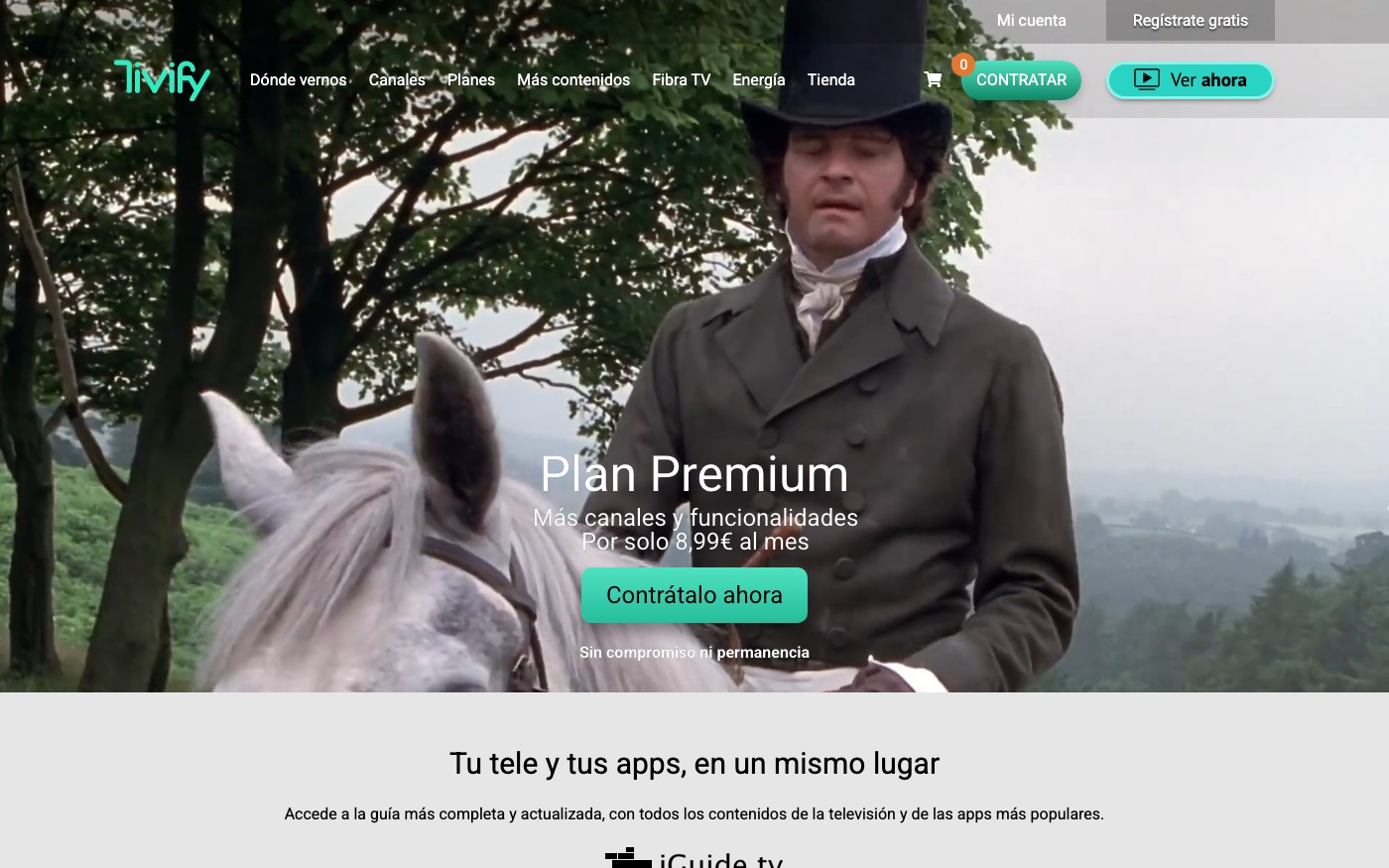 Captura limpia de la home oficial de Tivify
